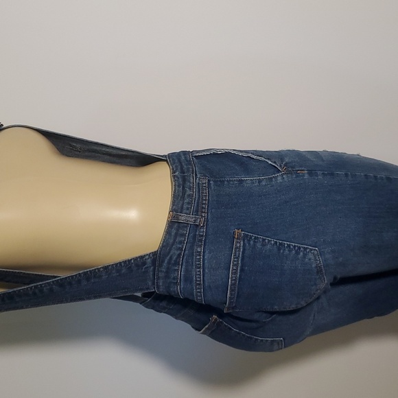 I&M Jeans Denim Distressed Mid Rise Overalls Size L - Picture 8 of 14